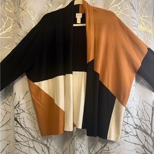 Chico’s Colorblock Open Front Cardigan